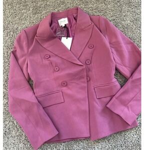 Grey Lab mauve Blazer Jacket Double Breasted Pink Purple Business Career medium